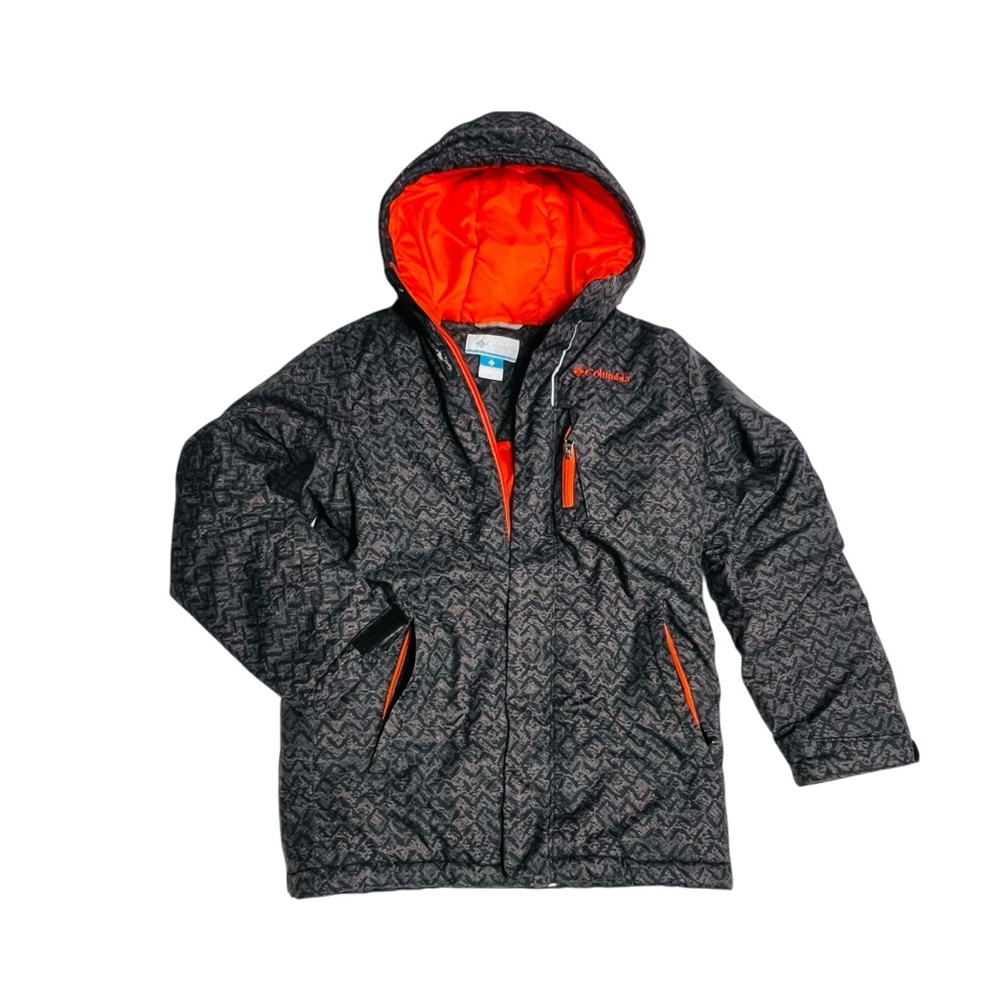 Columbia Kids Hooded Puffer Jacket - Black and Orange